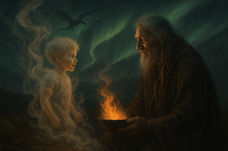 Featured image for “Nordlichtpfade * Barn – Der Blick des Anfangs”